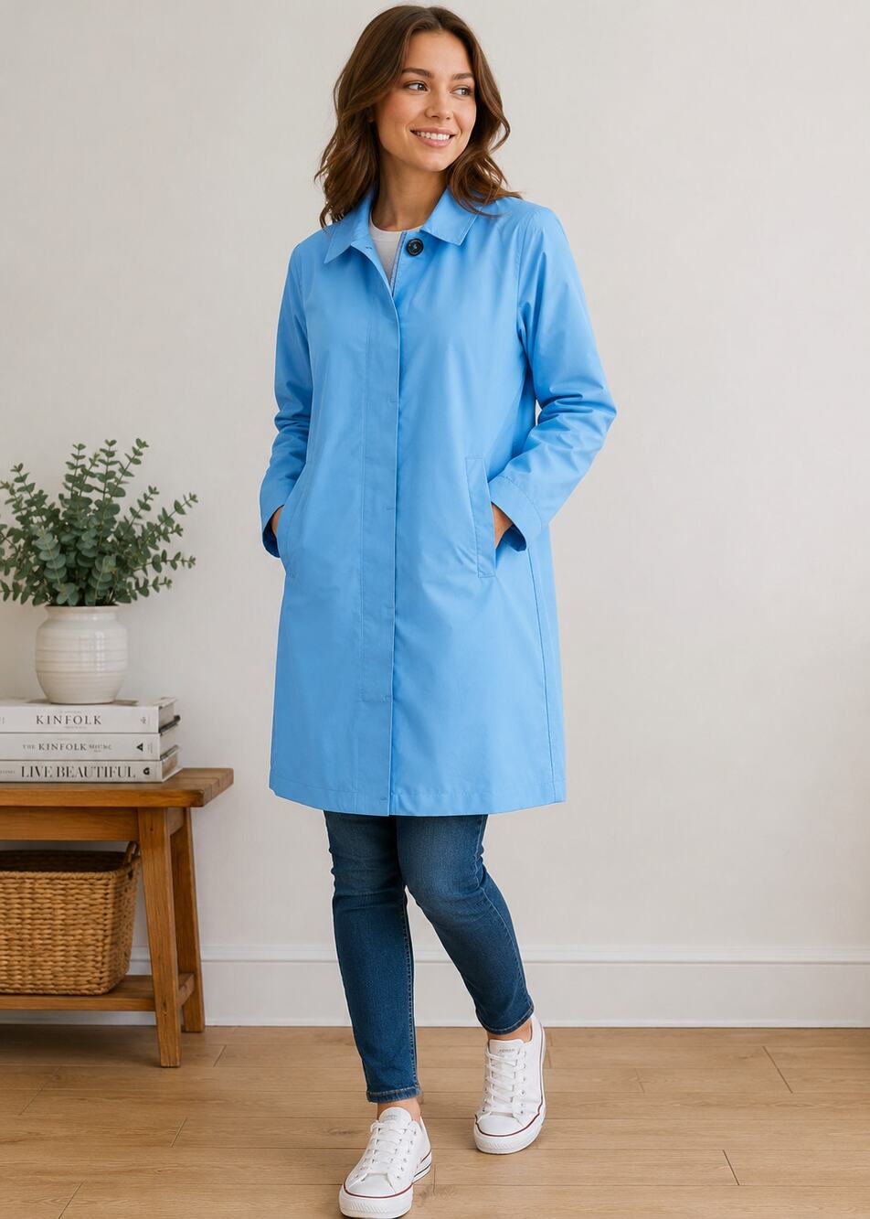 Herschel Supply Company Women's SZ S Mac Robins Egg Blue Trench Coat NWOT
